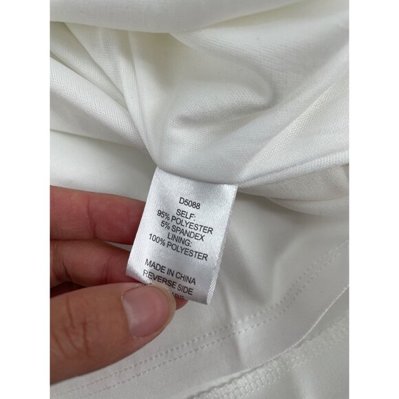 NWT Alexia Admor Womens XL Ivory Black Trim Bow Neck Dress Old Money Classic - Picture 4 of 8